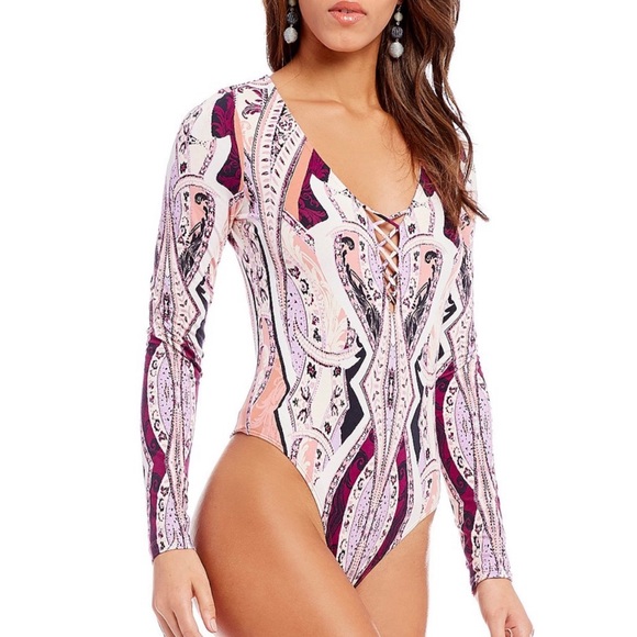 NWT Free People “Pick a Place” lace-up bodysuit - Picture 3 of 8